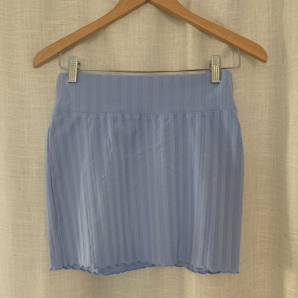 Aerie Light Blue Ribbed Mini Skirt